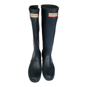 Hunter Women Tall Black Rain Boot Size US 9 / EU 40